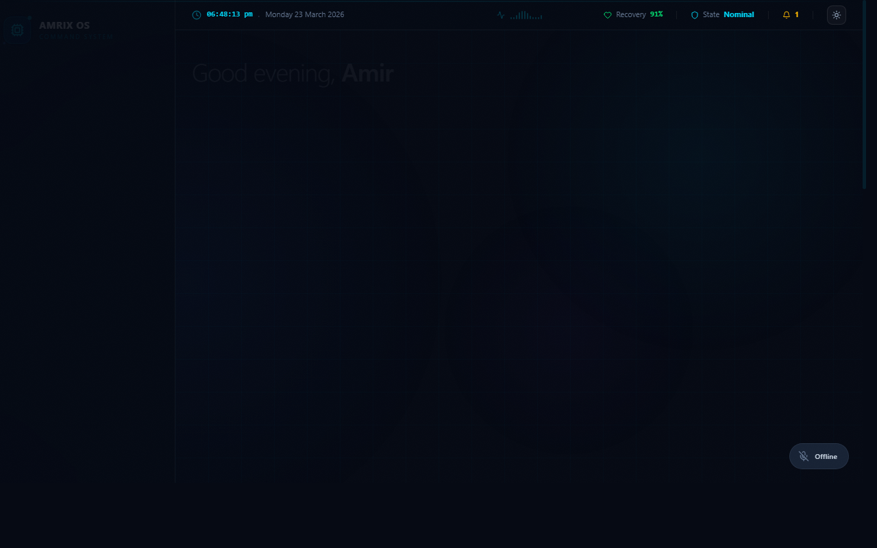 AMRIX OS Dashboard — internal command center
