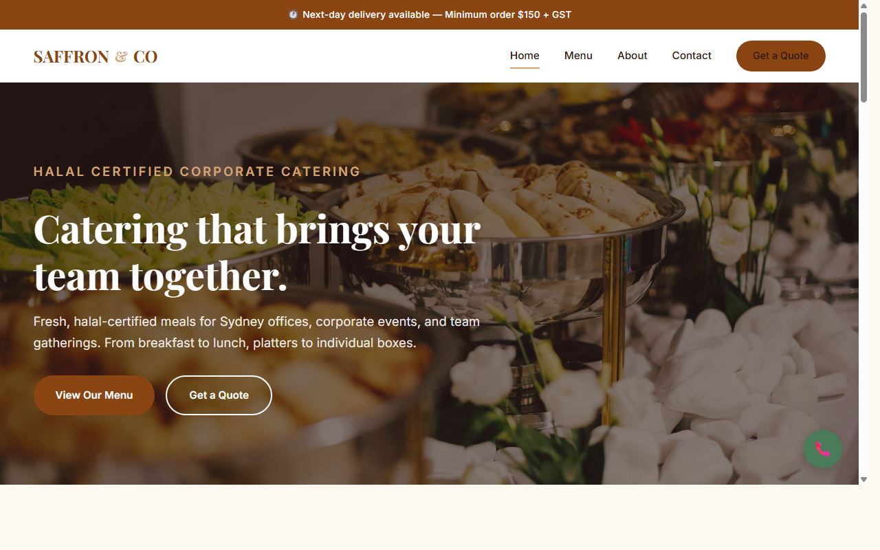 Saffron & Co Catering — halal corporate catering website